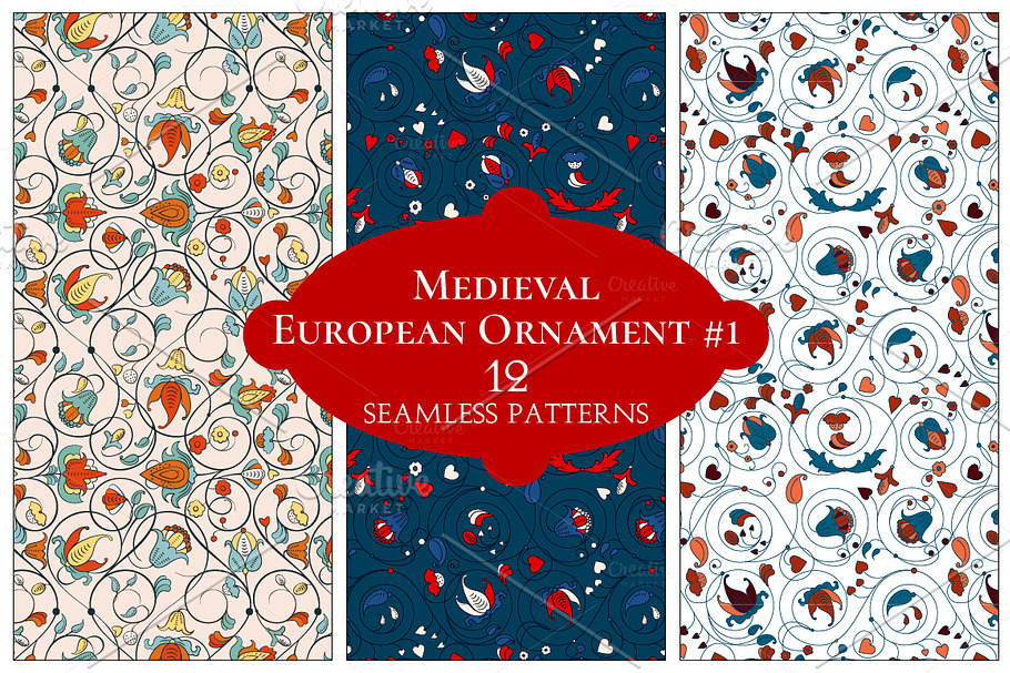 12 European Floral Patterns #1 in Patterns - product preview 8