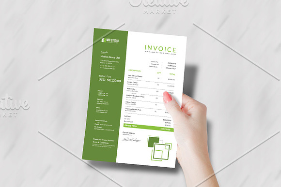 Creative Invoice Template in Stationery Templates - product preview 3