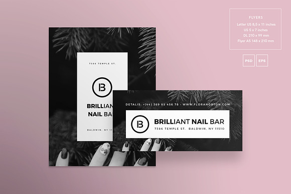 Flyers | Brilliant Nail Bar in Flyer Templates - product preview 1