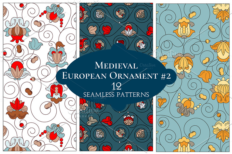 12 European Floral Patterns #2 in Patterns - product preview 8