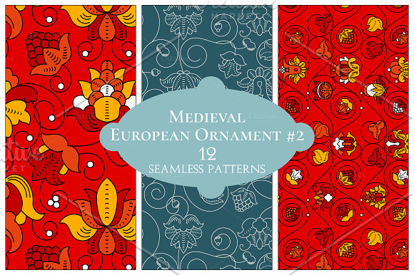 12 European Floral Patterns #2 in Patterns - product preview 1