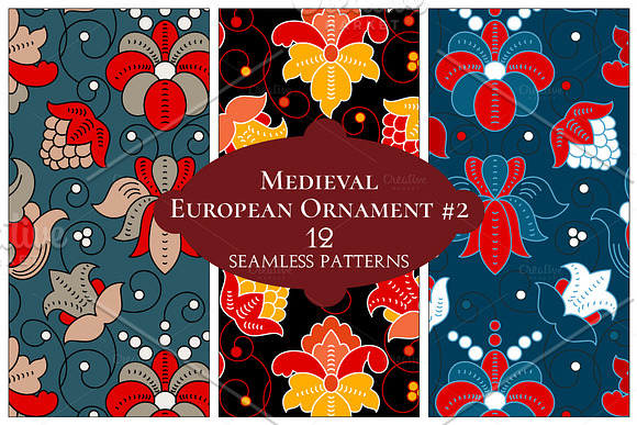 12 European Floral Patterns #2 in Patterns - product preview 3