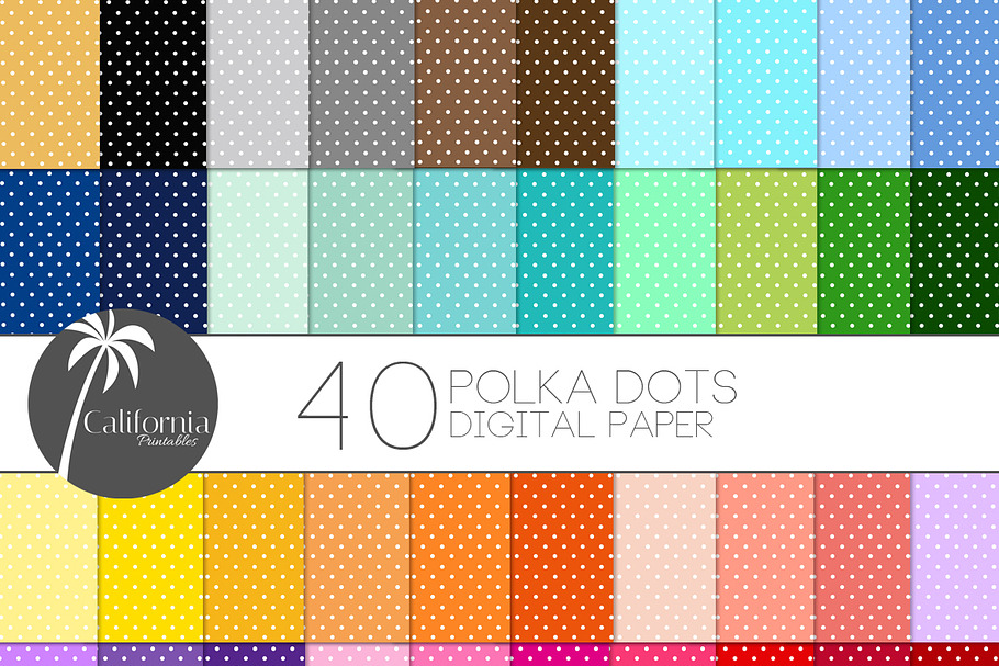 Polka Dots Digital Paper Set in Patterns - product preview 8