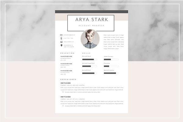 Arya Stark Resume Template and Cover