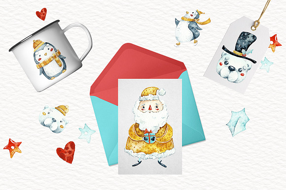 Watercolor little Christmas in Illustrations - product preview 5