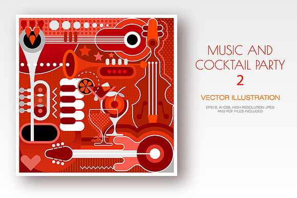2 options Music and Cocktail Party in Illustrations - product preview 3