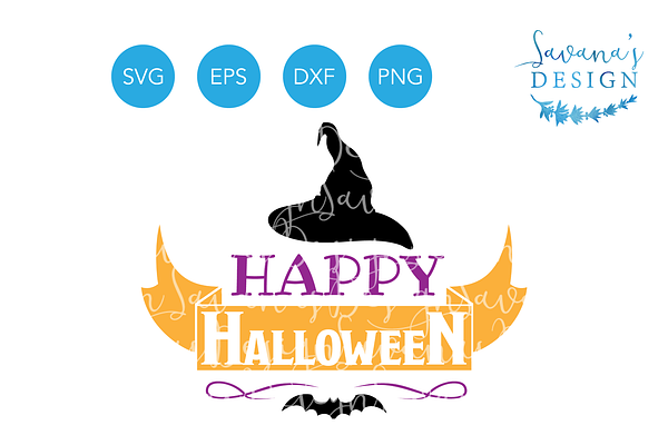 Happy Halloween SVG Witch Hat SVG