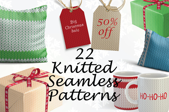 seamless knitted patterns in Patterns - product preview 2
