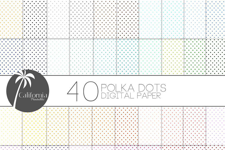 Polka Dot Digital Paper Set in Patterns - product preview 8