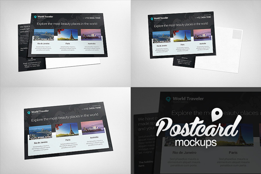 Postcard Mock-ups in Print Mockups - product preview 8