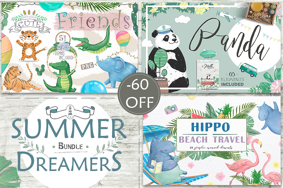 60% off Summer Dreamers Bundle in Illustrations - product preview 8