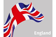 Background with England wavy flag