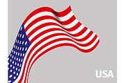 Background with USA wavy flag