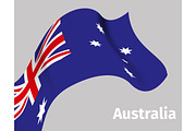 Background with Australia wavy flag