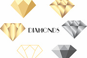 Gold and Silver Diamonds, Geometric 