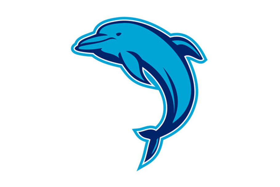 Blue Dolphin Jumping Retro