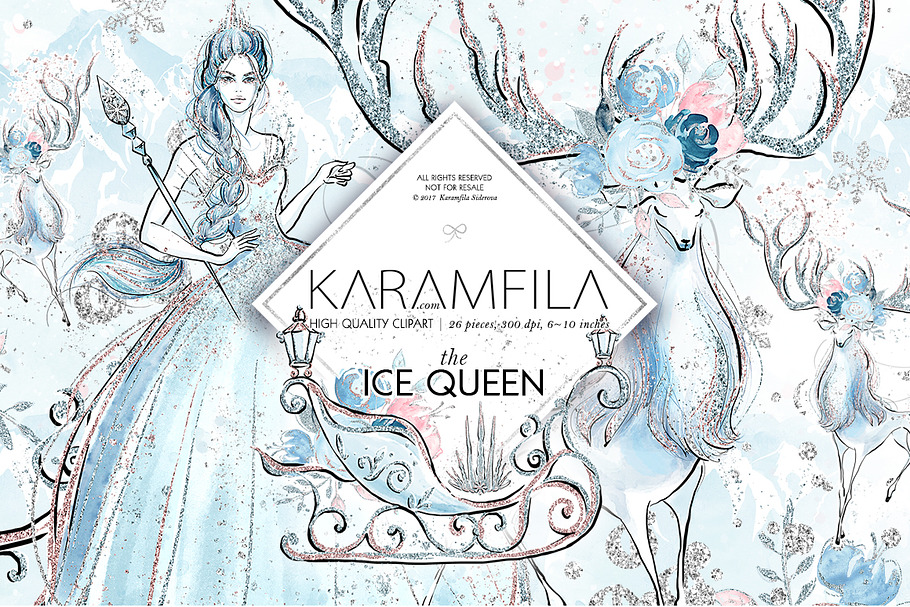 Ice Queen Clipart in Illustrations - product preview 8