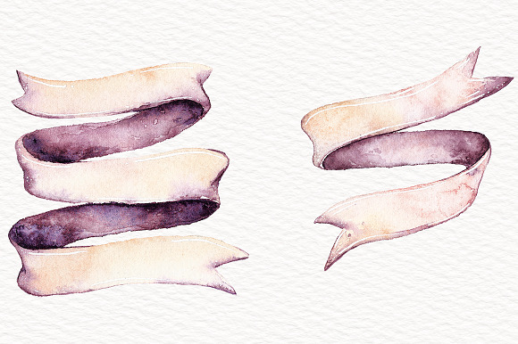 Watercolor Ribbon Banner in Illustrations - product preview 1