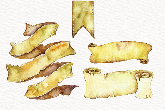 Watercolor Ribbon Banner in Illustrations - product preview 2