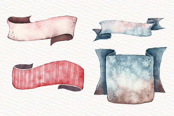 Watercolor Ribbon Banner in Illustrations - product preview 4