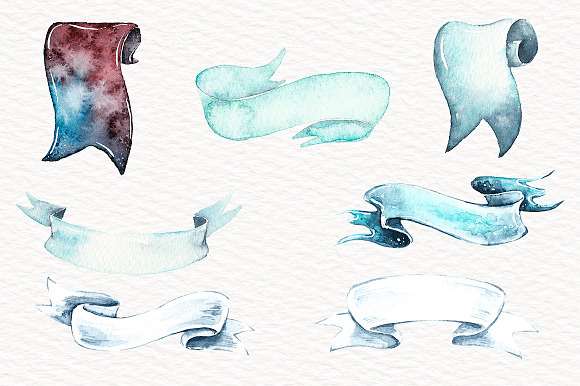 Watercolor Ribbon Banner in Illustrations - product preview 7