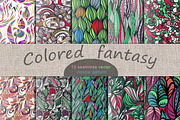 Colored fantasy. 10 vector pattern