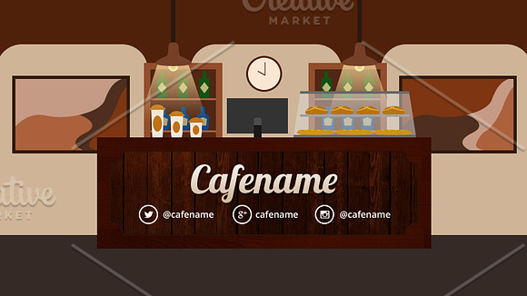 cafe facebook cover page template in Facebook Templates - product preview 1