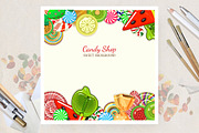 Sweet candy. Food template