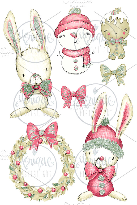Christmas Clipart Gingerbread Man in Illustrations - product preview 2
