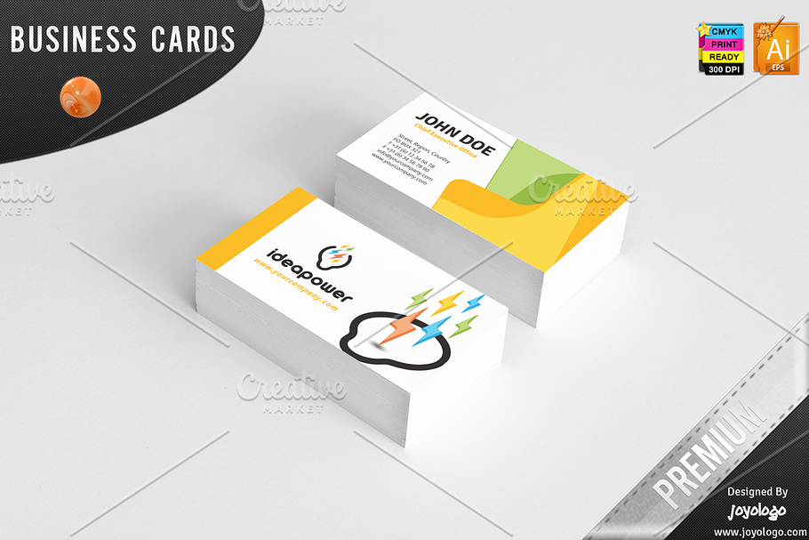 3D Powers Idea Business Cards Design