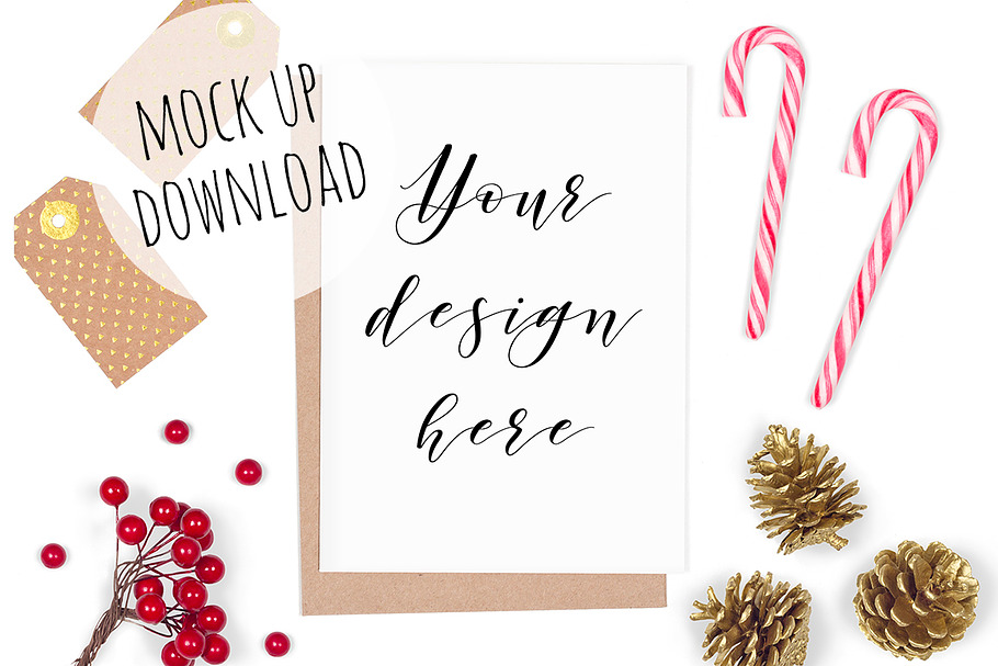Christmas Card Styled Mockup in Print Mockups - product preview 8