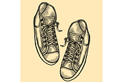 illustration with sneakers.