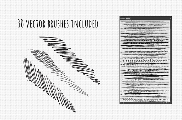 Vector Cross Hatch Brush Kit in Photoshop Brushes - product preview 4