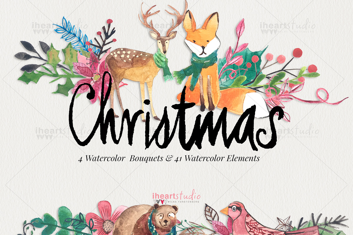 Christmas Watercolors in Illustrations - product preview 8