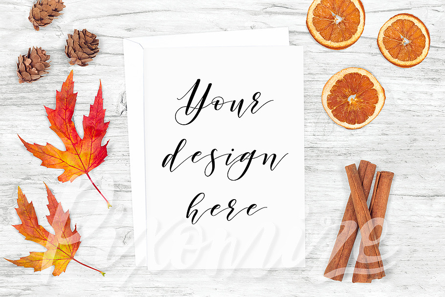 Fall Card Mockup Styled Photograph in Print Mockups - product preview 8