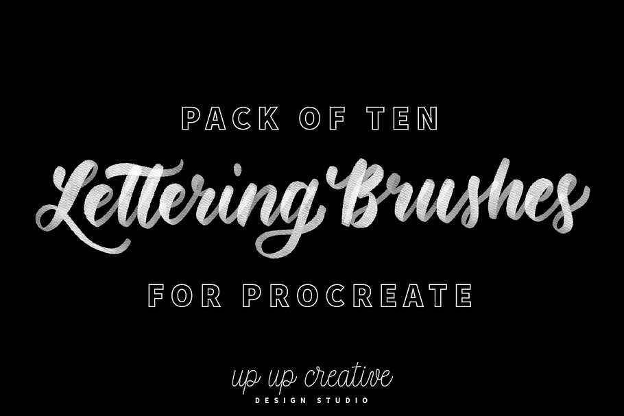 Ten Procreate Lettering Brushes in Photoshop Brushes - product preview 8