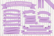 Lavender Ribbon Banner Clipart