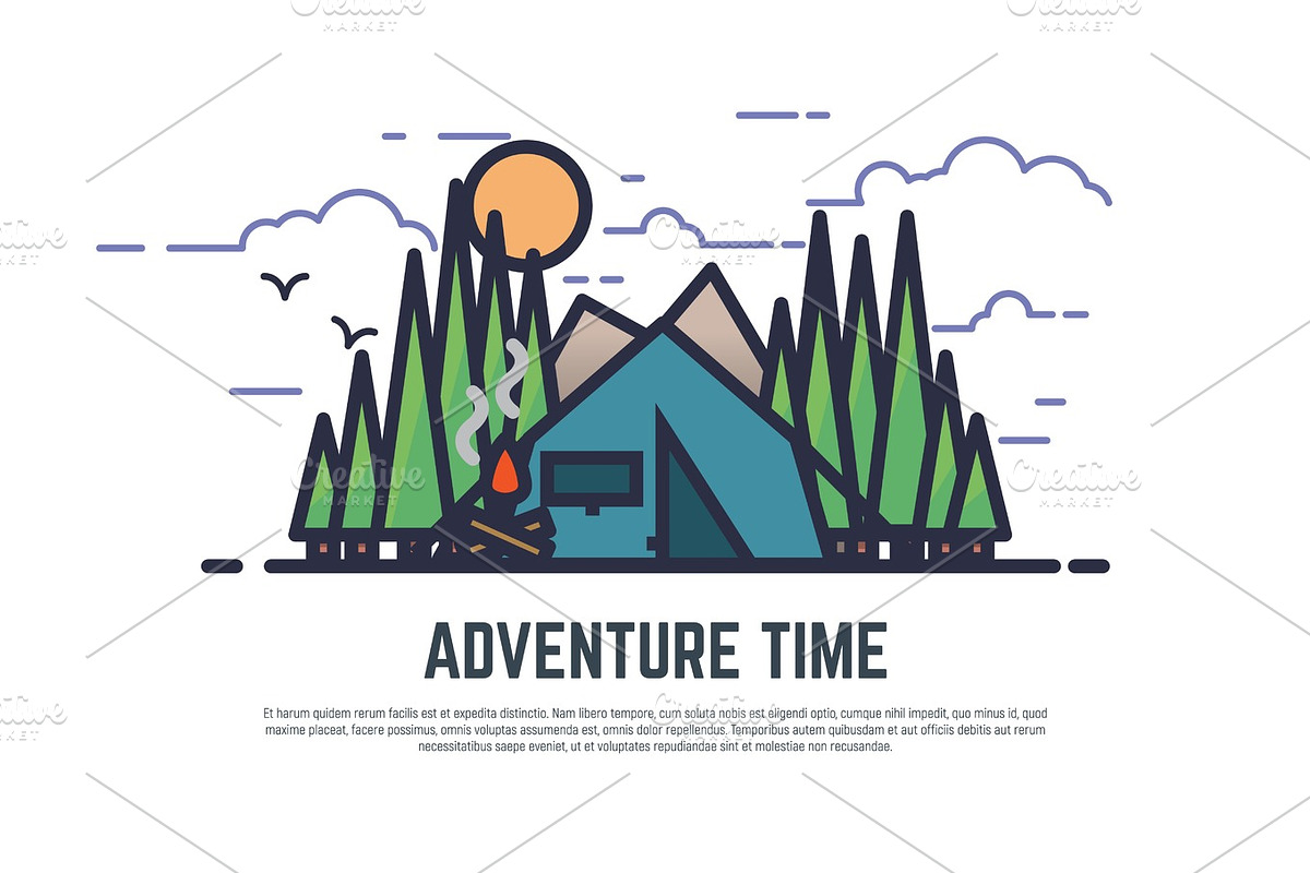 Adventure time camping in Illustrations - product preview 8
