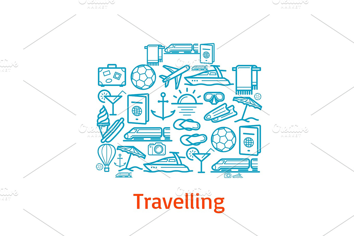 Vector poster for travel and summer vacation in Objects - product preview 8