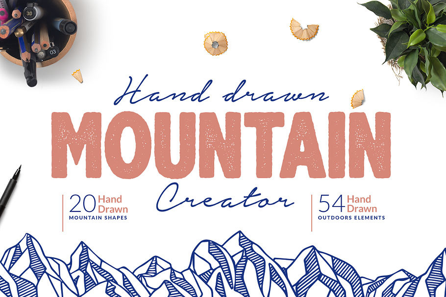 Hand Drawn Mountain Creator Kit in Logo Templates - product preview 8