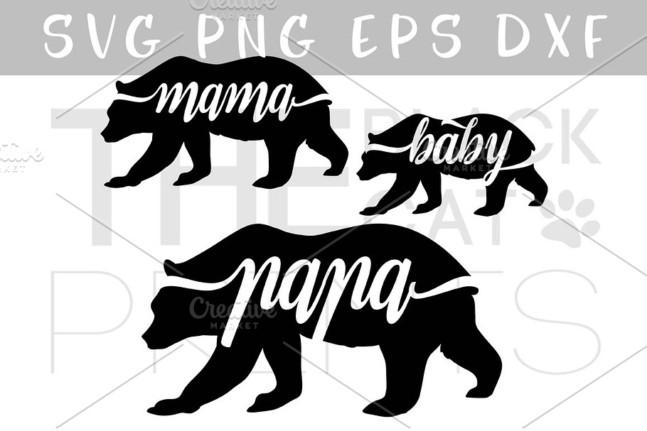 Bear family SVG DXF EPS PNG