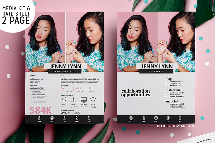 2 Page | Media Kit + Rate Sheet  in Resume Templates - product preview 8