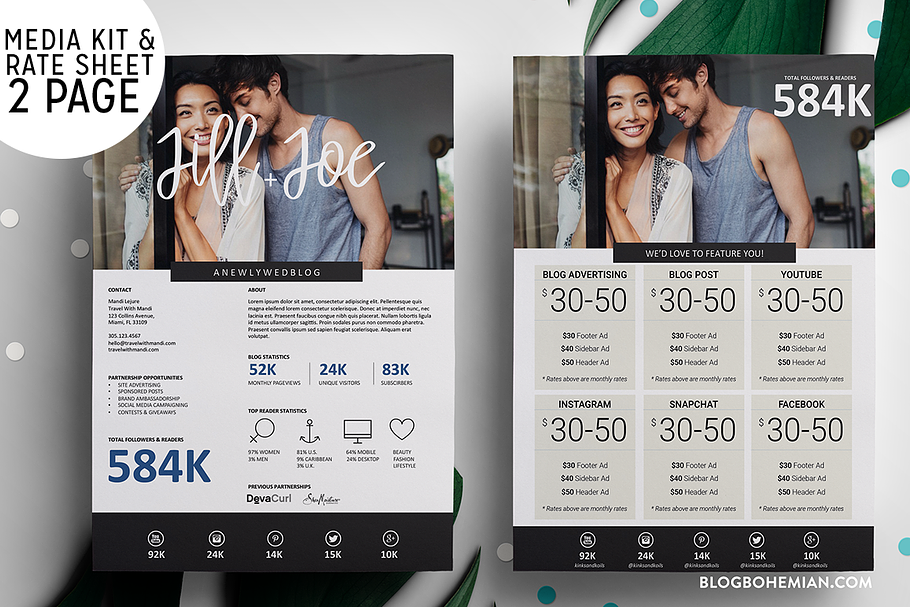 2 Page | Media Kit + Rate Sheet in Resume Templates - product preview 8