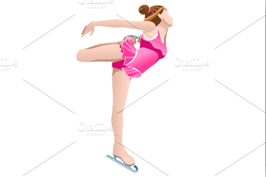 Female Figure Skating Spin in Illustrations - product preview 8