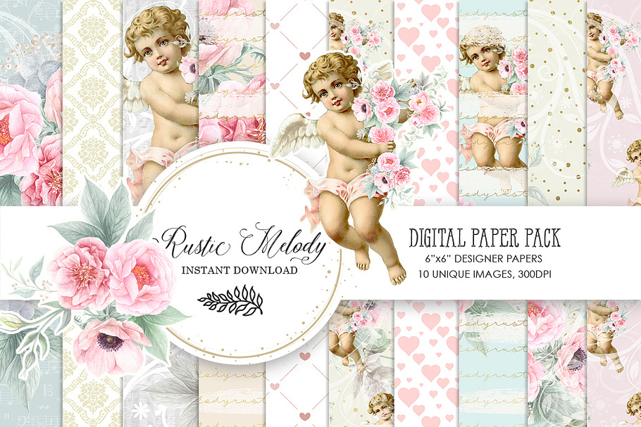 ANGEL DIGITAL PAPER PACK in Patterns - product preview 8