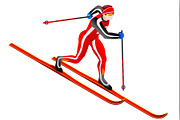 Ski Cross-country Clipart Vector