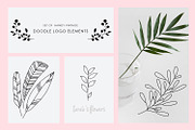 Set of vitage doodle logo elements.