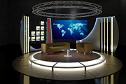 Virtual TV Studio Chat Set 19