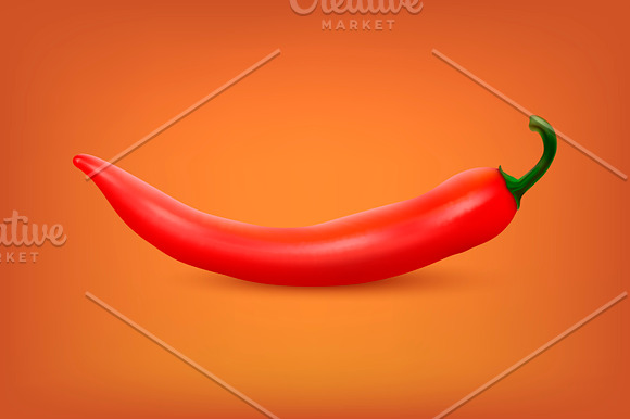 Chili pepper. Vector set.  in Illustrations - product preview 2