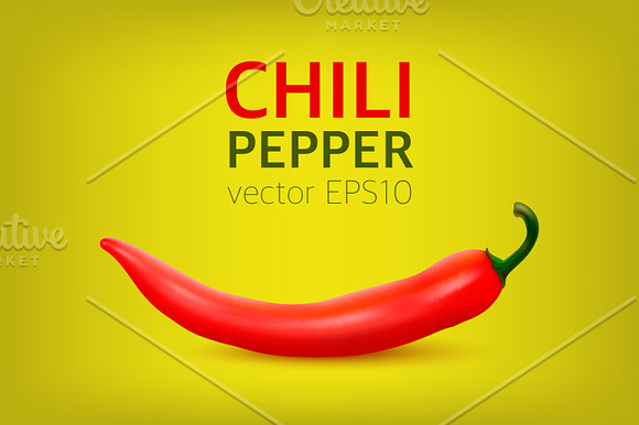 Chili pepper. Vector set.  in Illustrations - product preview 3